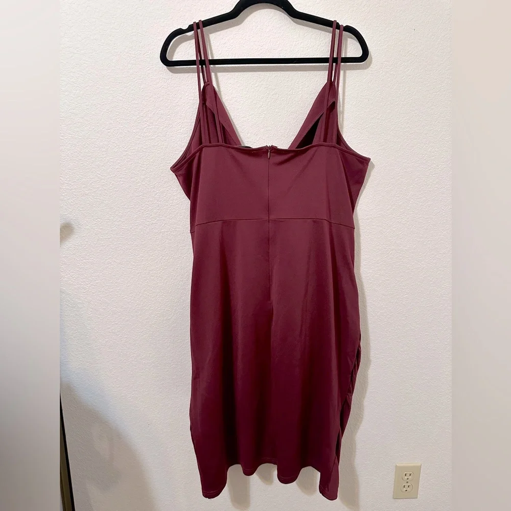GRACE KARIN Ruched V-Neck Draped Bodycon Double Spaghetti Strap Dress EUC - Picture 6 of 11